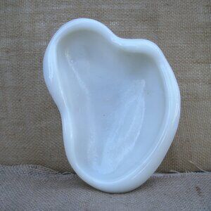 Vintage Blenko Milk Glass Freeform Amoeba Dish